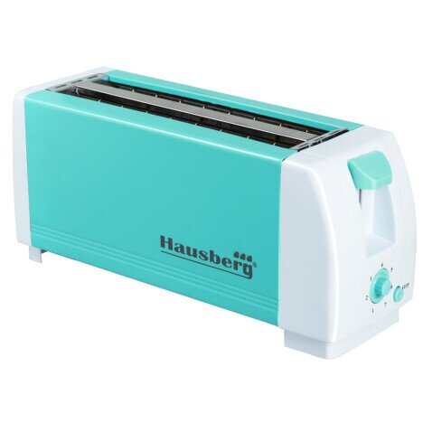 Prajitor de paine Hausberg HB-185BL, 1300 W, 4 felii, declansare automata, Bleu